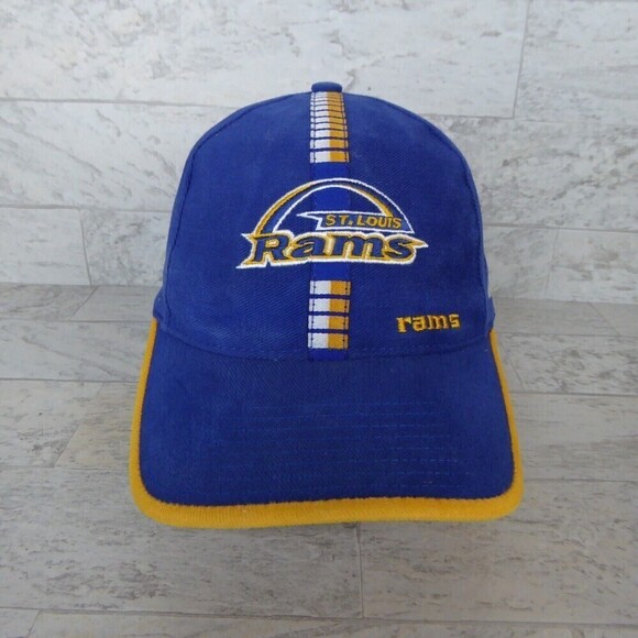Vintage St. Louis Rams Hat Blue Logo Athletic Strap Back Cap NFL Pro Line - Picture 2 of 8